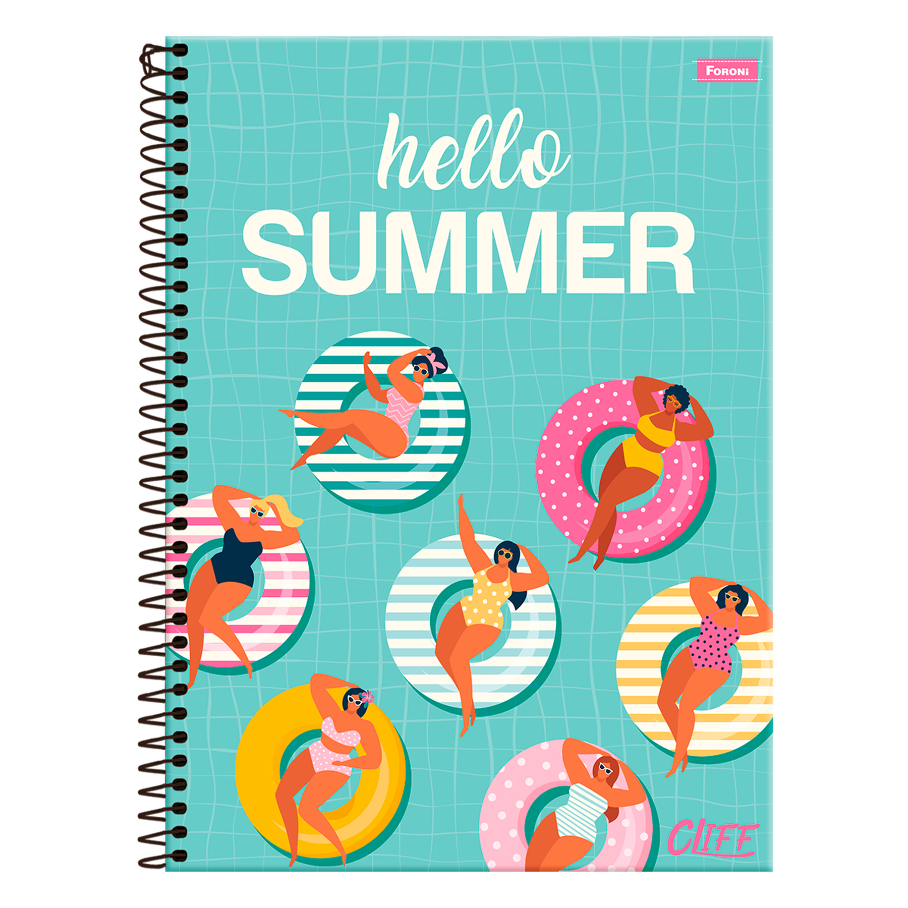 Caderno Universit&aacute;rio Capa Dura Cliff Feminino Foroni C/160 Folhas