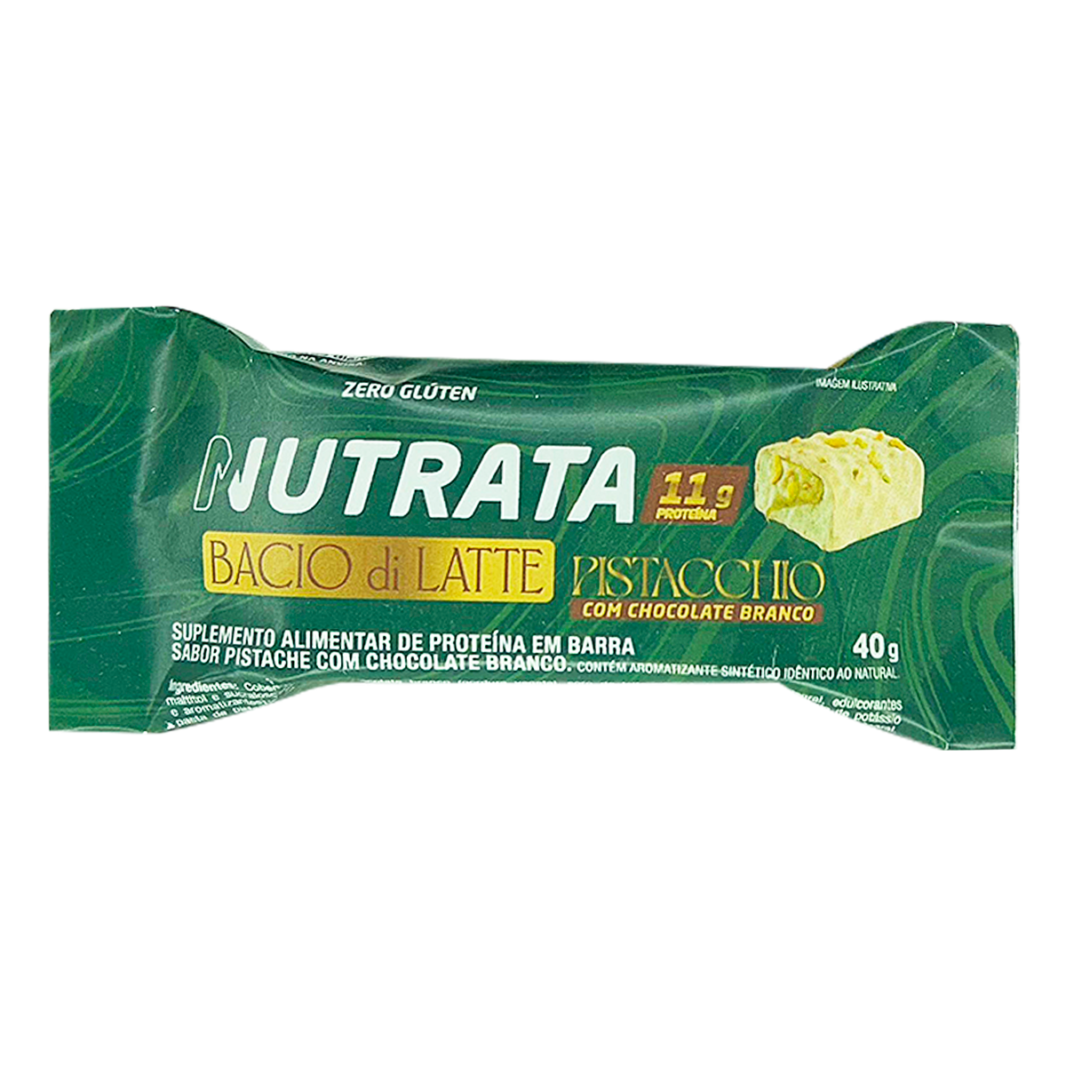 Barra de Prote&iacute;na Pistache Bacio di Latte Nutrata 40g