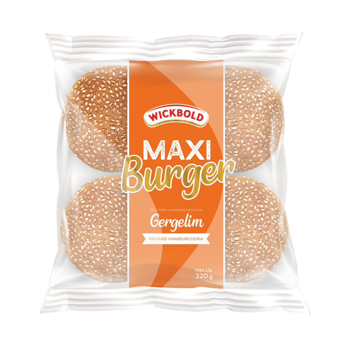 P&atilde;o para Hamb&uacute;rguer com Gergelim Maxi Burger Wickbold Pacote 320g