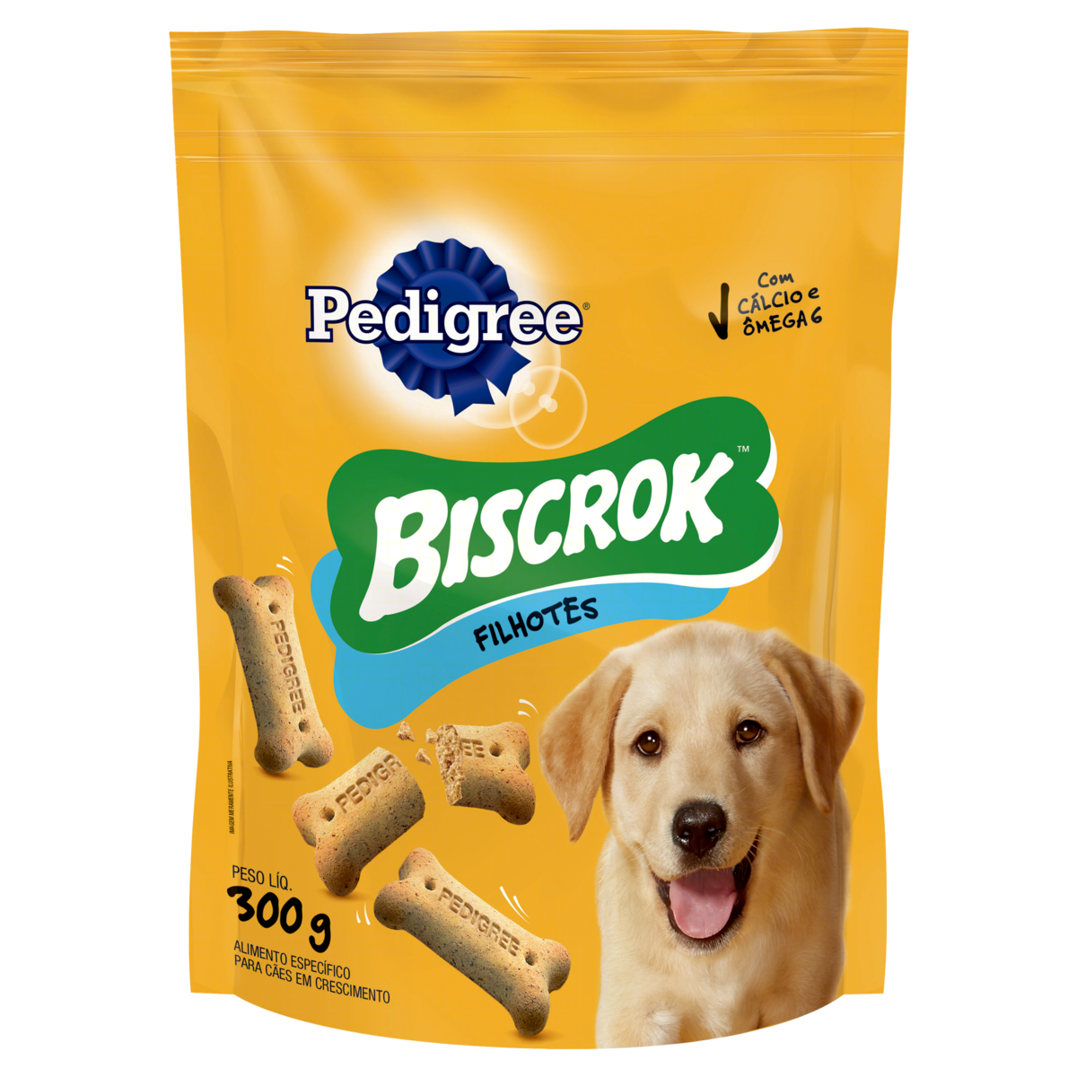 Petisco para C&atilde;es Filhotes Leite Pedigree Biscrok Pouch 300g