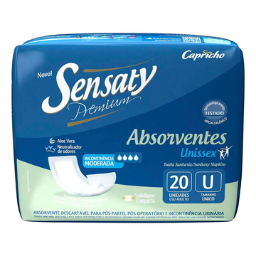Absorvente Unissex Tamanho Único Sensaty Premium C/20 Unidades