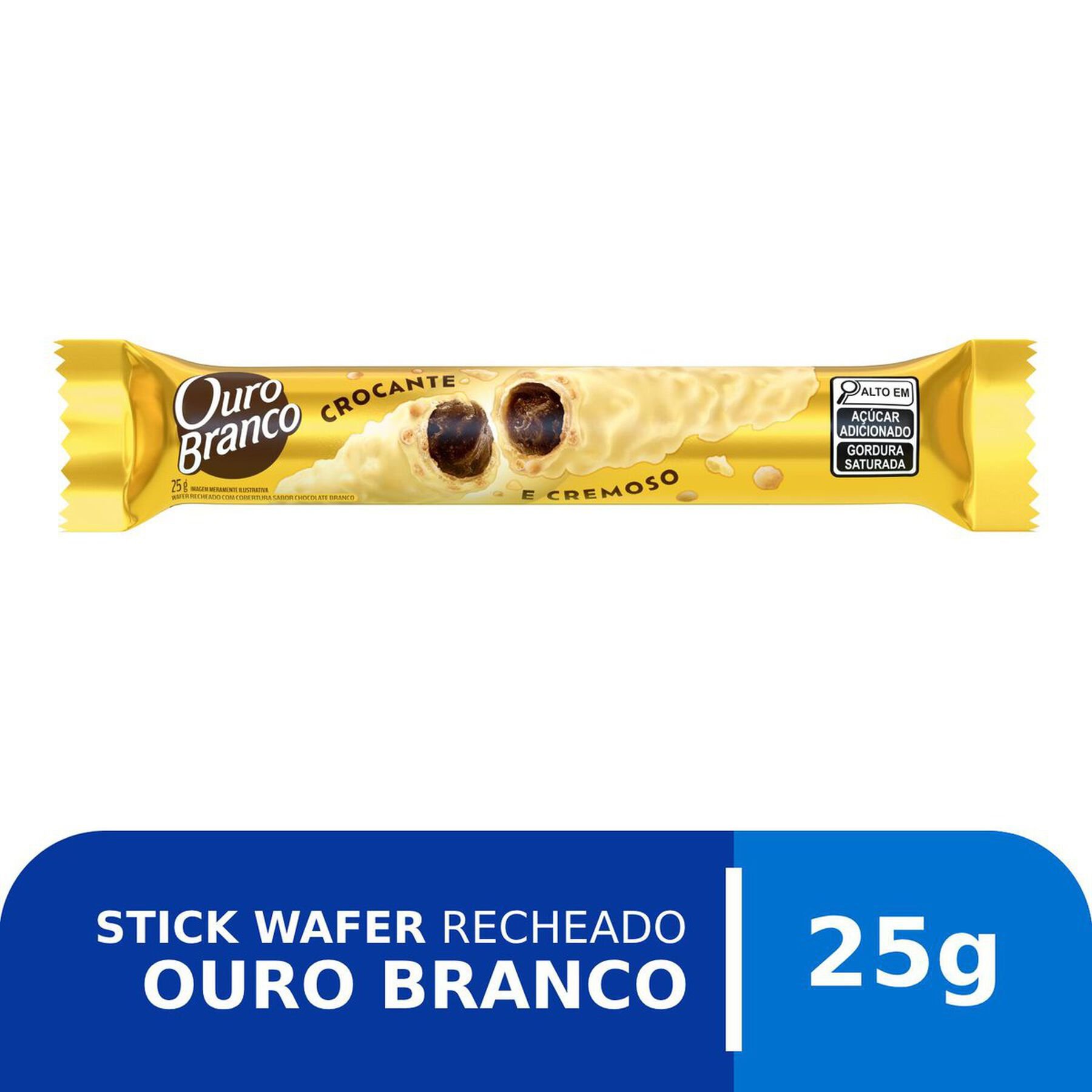 Wafer Ouro Branco Lacta Pacote 25g