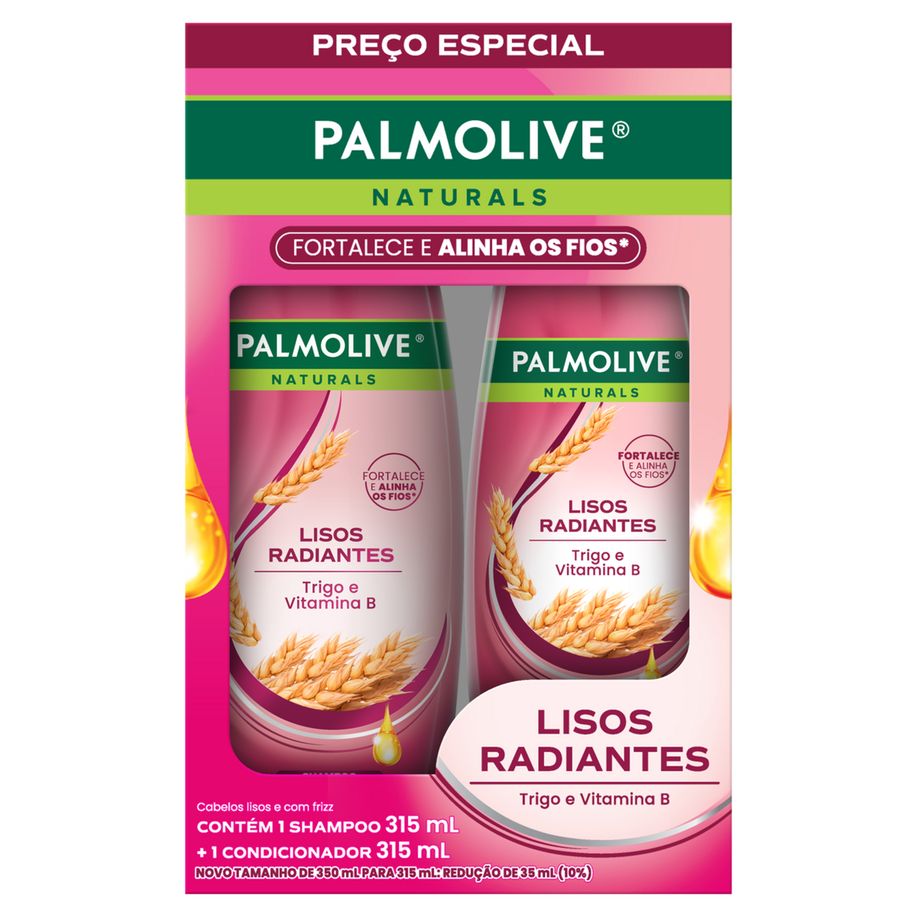 Kit Shampoo + Condicionador Lisos Radiantes Palmolive Frasco 315ml Cada