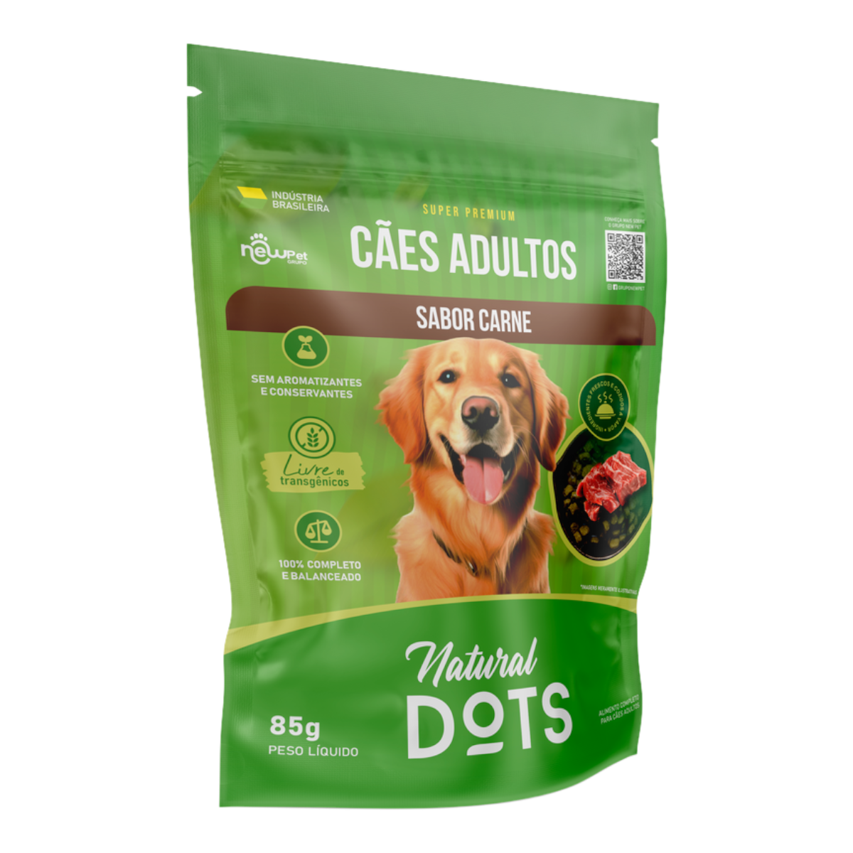 Alimento para C&atilde;es Adultos Carne Natural Dots Sach&ecirc; 85g