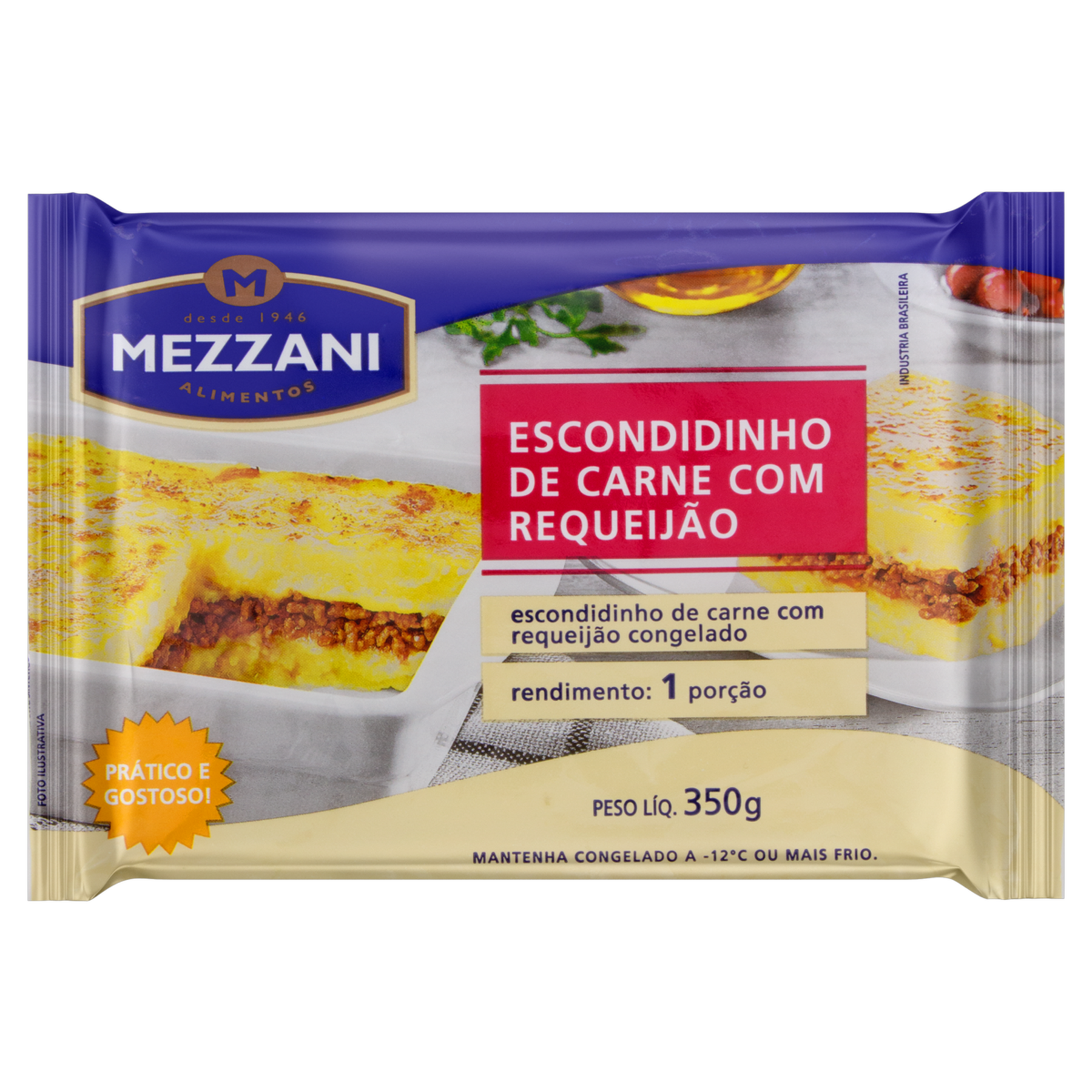 Escondidinho Carne com Requeijão Mezzani Pacote 350g