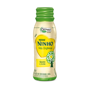 Bebida Láctea UHT Banana e Aveia Orgânica Nestlé Ninho Vida Orgânica Frasco 180ml