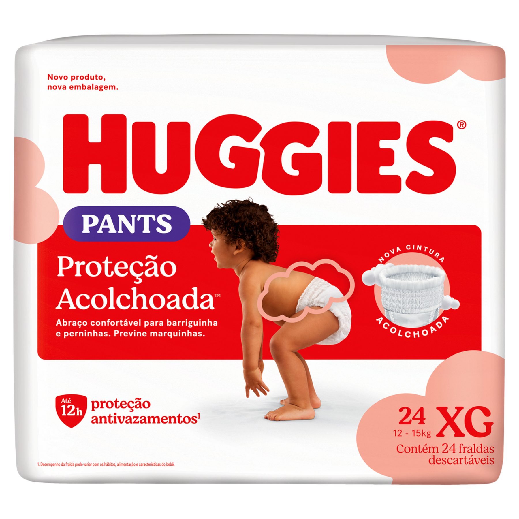 Fralda Descart&aacute;vel Huggies Pants Prote&ccedil;&atilde;o Acolchoada XG Pacote 24 Unidades