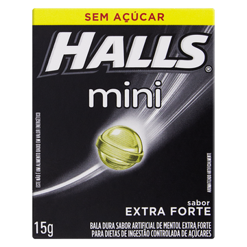 Bala Mentol Extraforte Zero Açúcar Halls Mini Caixa 15g