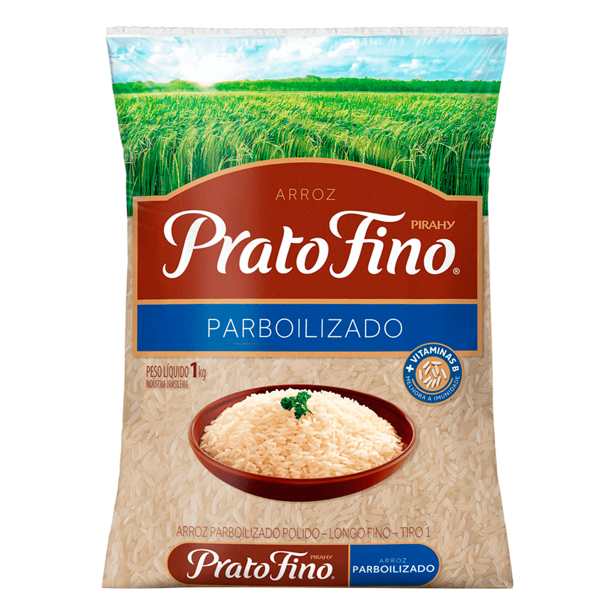 Arroz Parboilizado Prato Fino Pacote 1kg