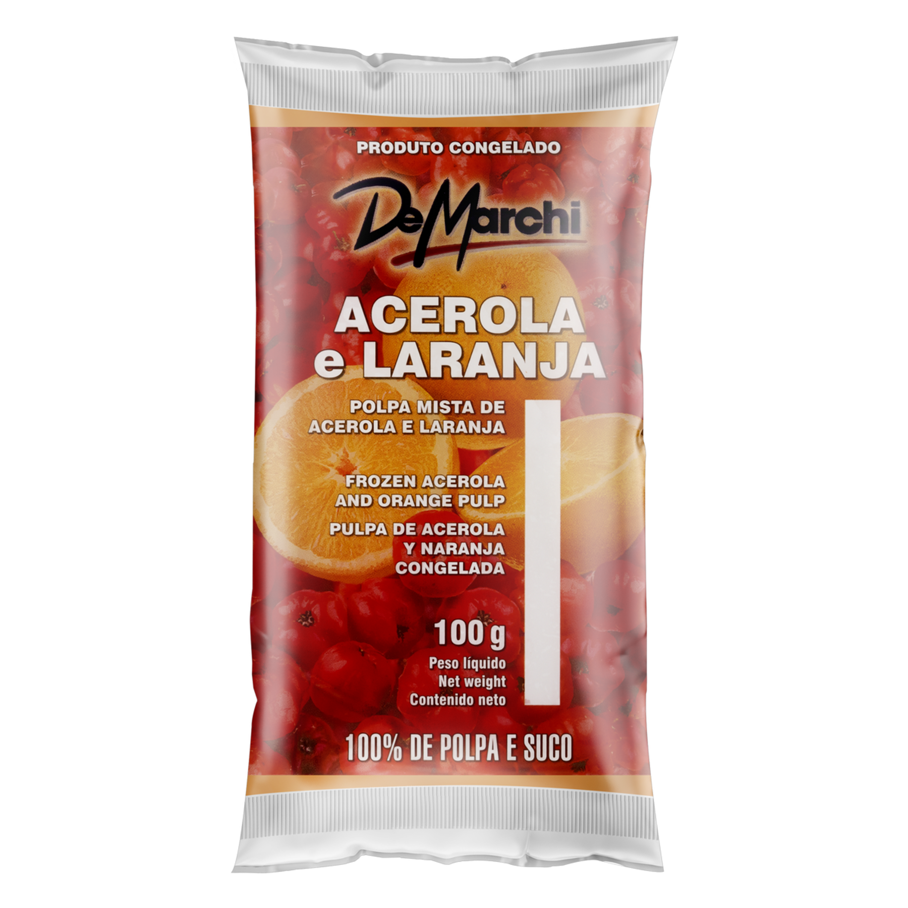 Polpa de Fruta Congelada de Acerola com Laranja De Marchi Pacote 100g