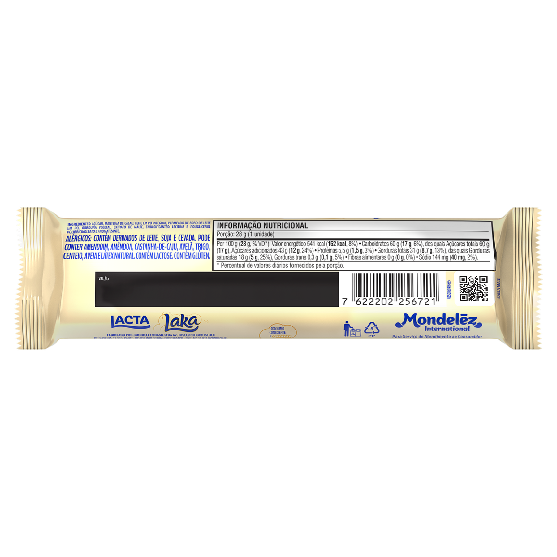Chocolate Branco Laka Lacta Pacote 28g