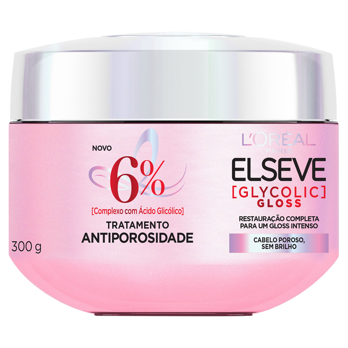 Tratamento Antiporosidade Glycolic Gloss Elseve L'or&eacute;al Paris Pote 300g