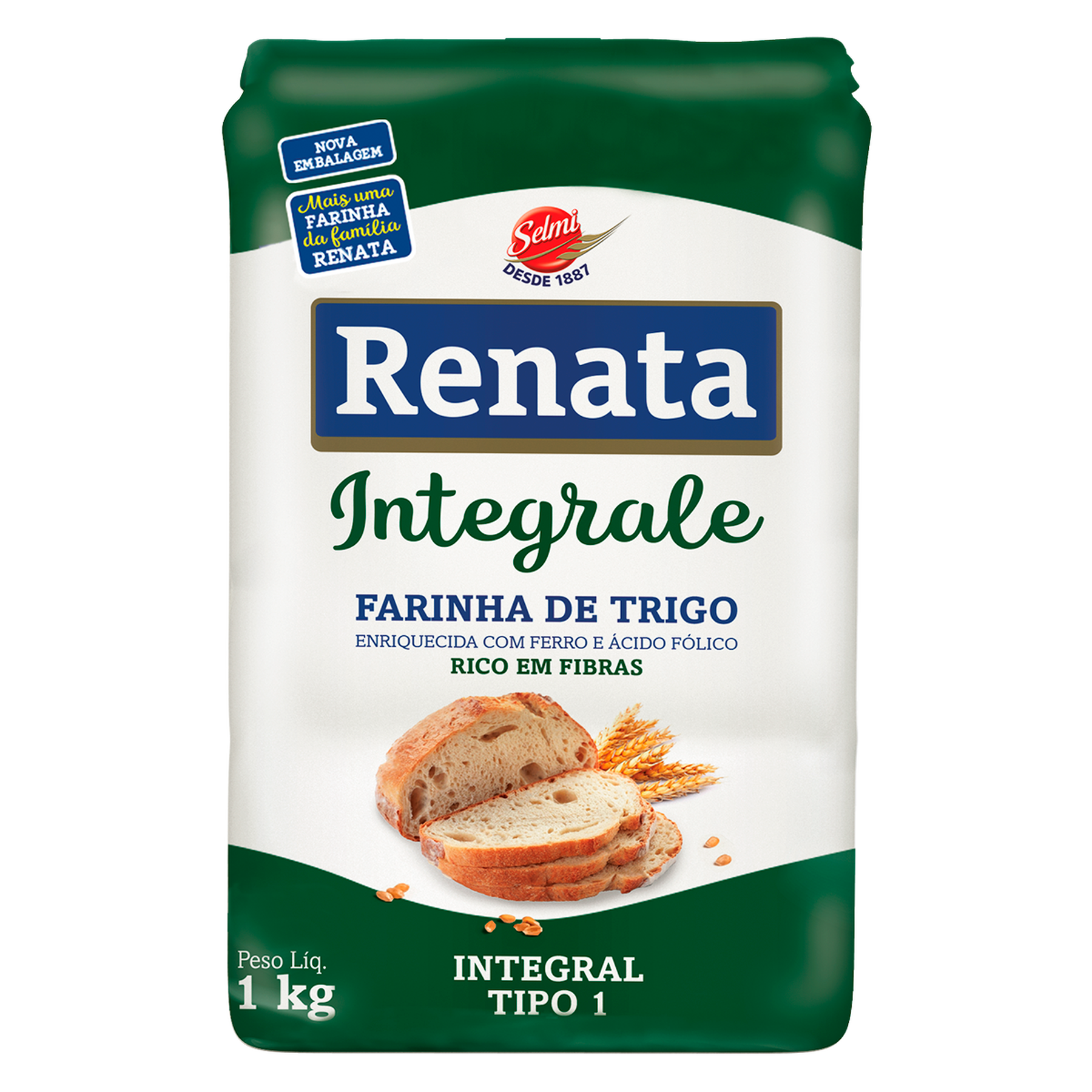 Farinha de Trigo Integral Renata Pacote 1kg&nbsp;