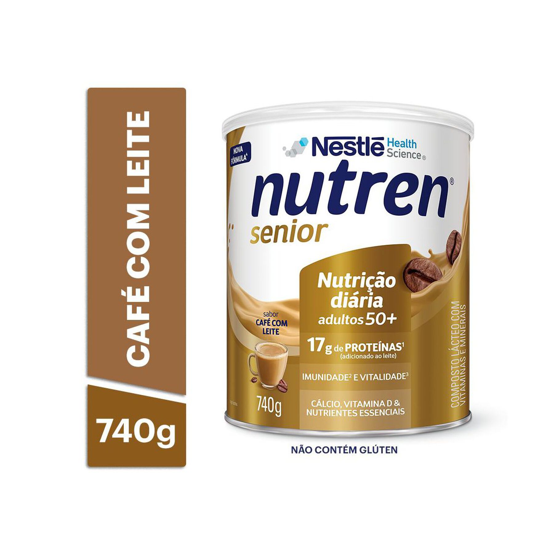 Composto Lácteo Café com Leite Nestlé Nutren Senior Lata 740g