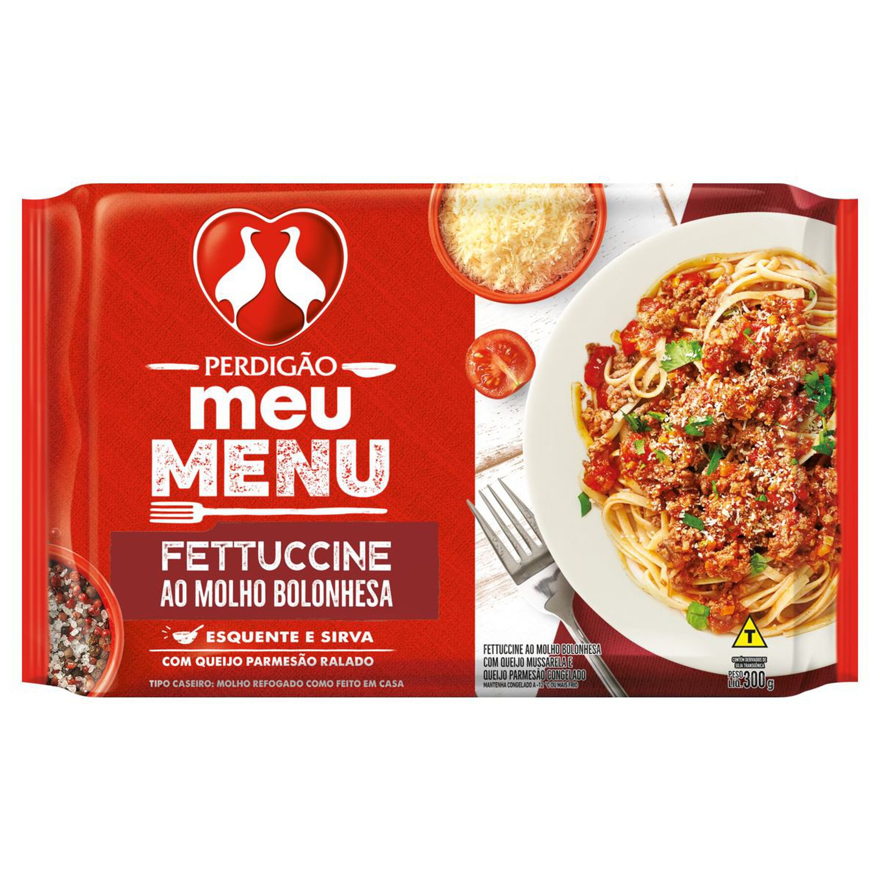 Fettuccine ao Molho Bolonhesa Meu Menu Perdig&atilde;o Pacote 300g