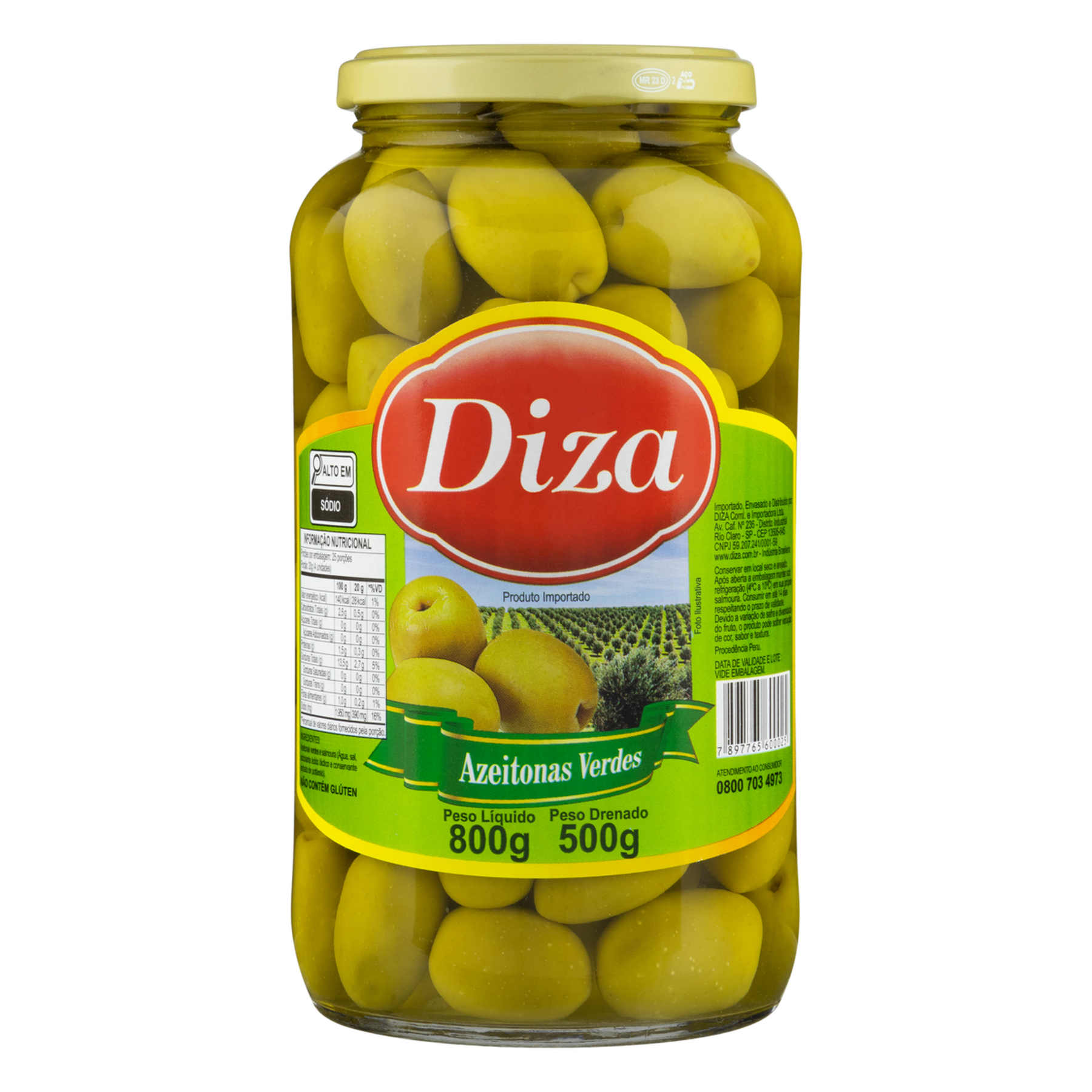 Azeitona Verde em Conserva Diza Vidro 500g