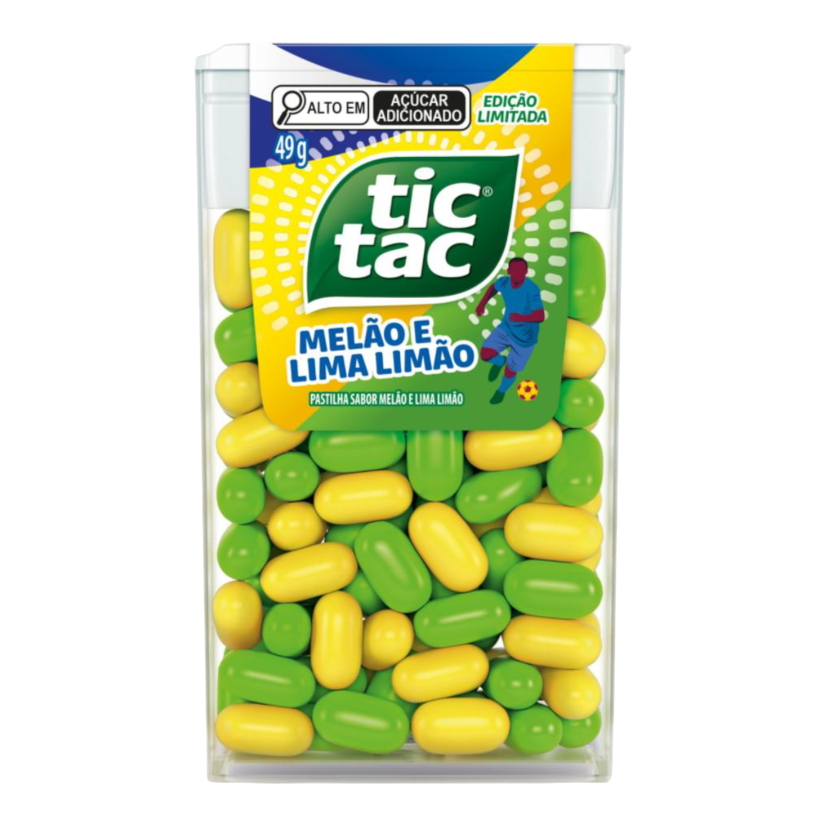 Pastilha Mel&atilde;o e Lima-Lim&atilde;o Tic Tac Caixa 49,8g