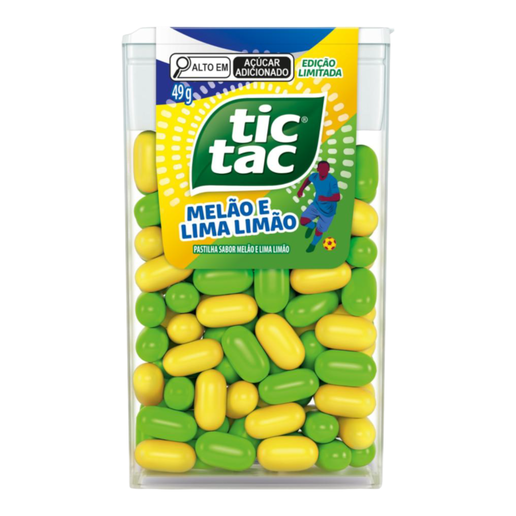 Pastilha Mel&atilde;o e Lima-Lim&atilde;o Tic Tac Caixa 49,8g