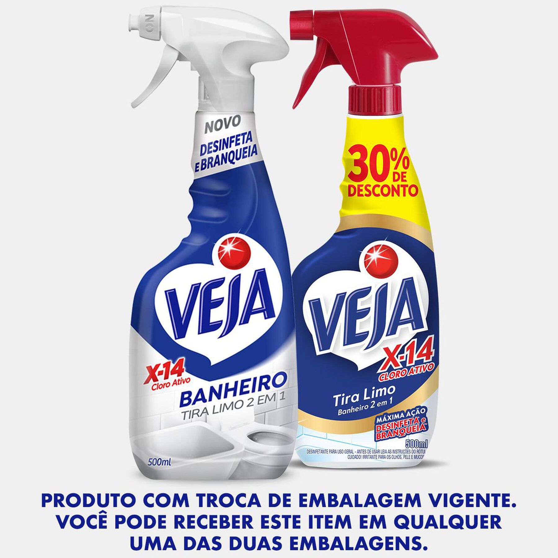 Desinfetante Banheiro Tira-Limo Veja X-14 Frasco 500ml Borrifador Grátis 30% de Desconto