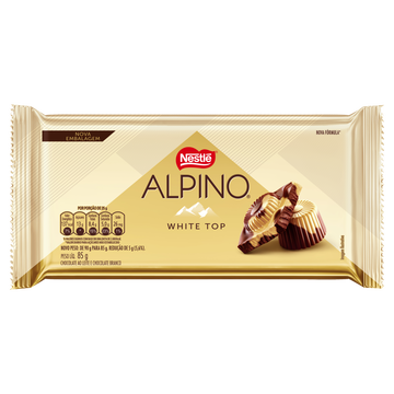 Chocolate ao Leite e Branco White Top Alpino Nestlé Pacote 85g