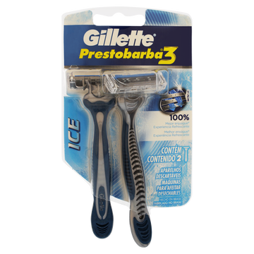 Aparelho Descartável para Barbear Gillette Prestobarba3 Ice 2 Unidades