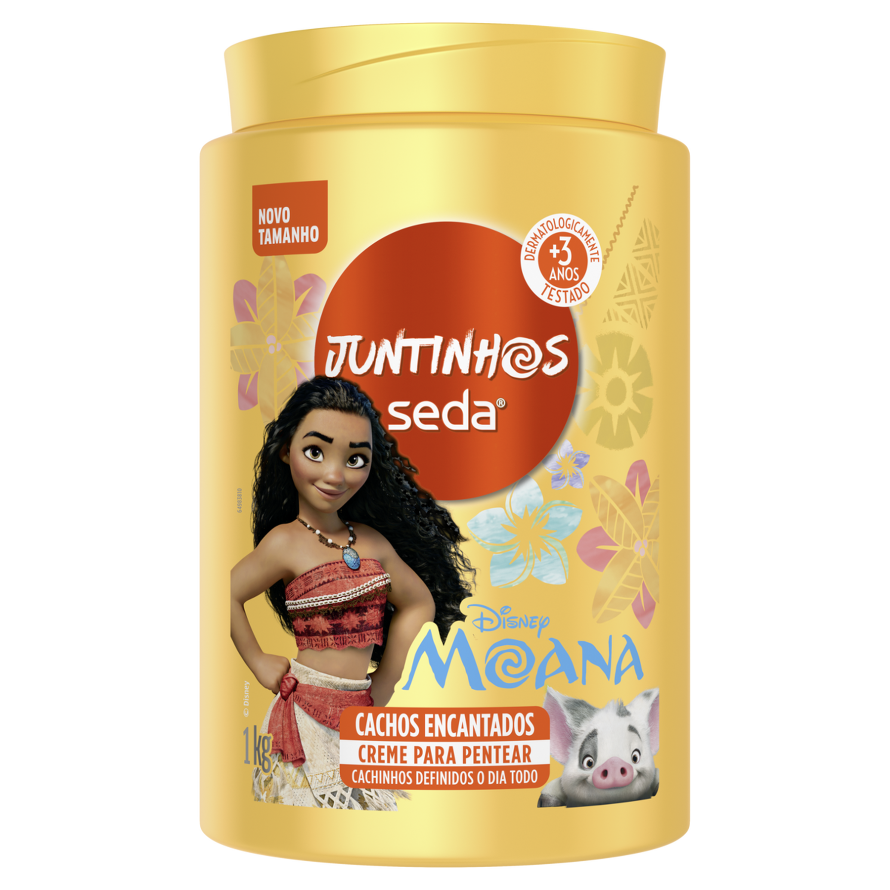 Creme Infantil Moana Cachos Encantados Seda Juntinhos Pote 1kg