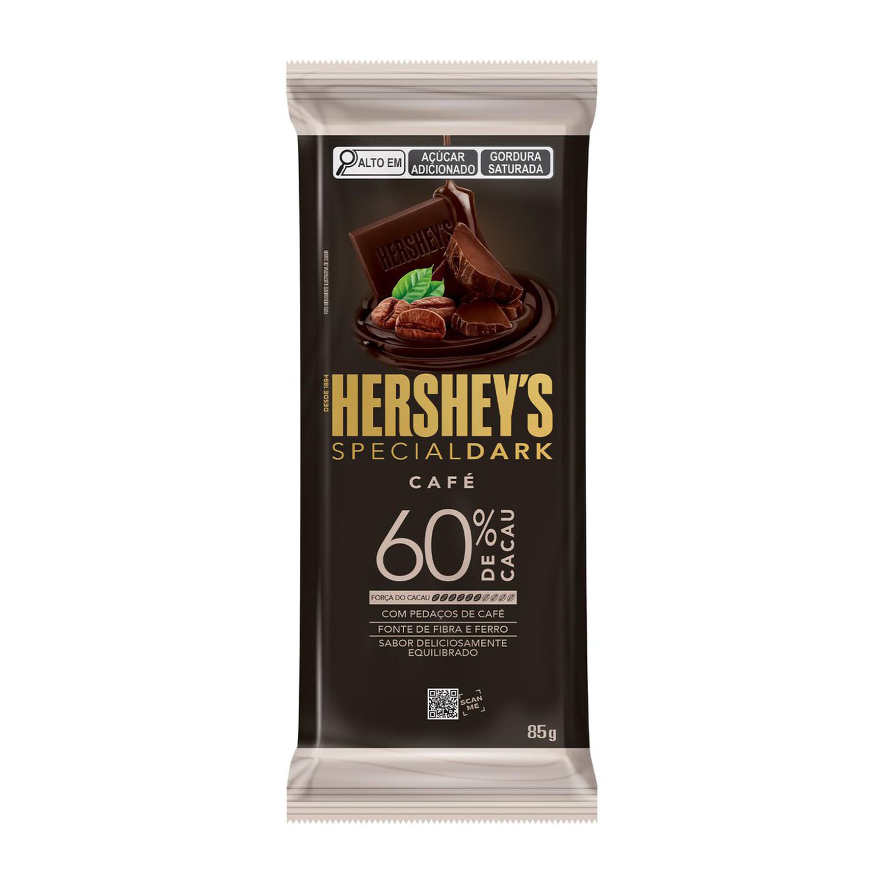 Chocolate Amargo 60% Cacau Café Hersheys Special Dark Pacote 85g