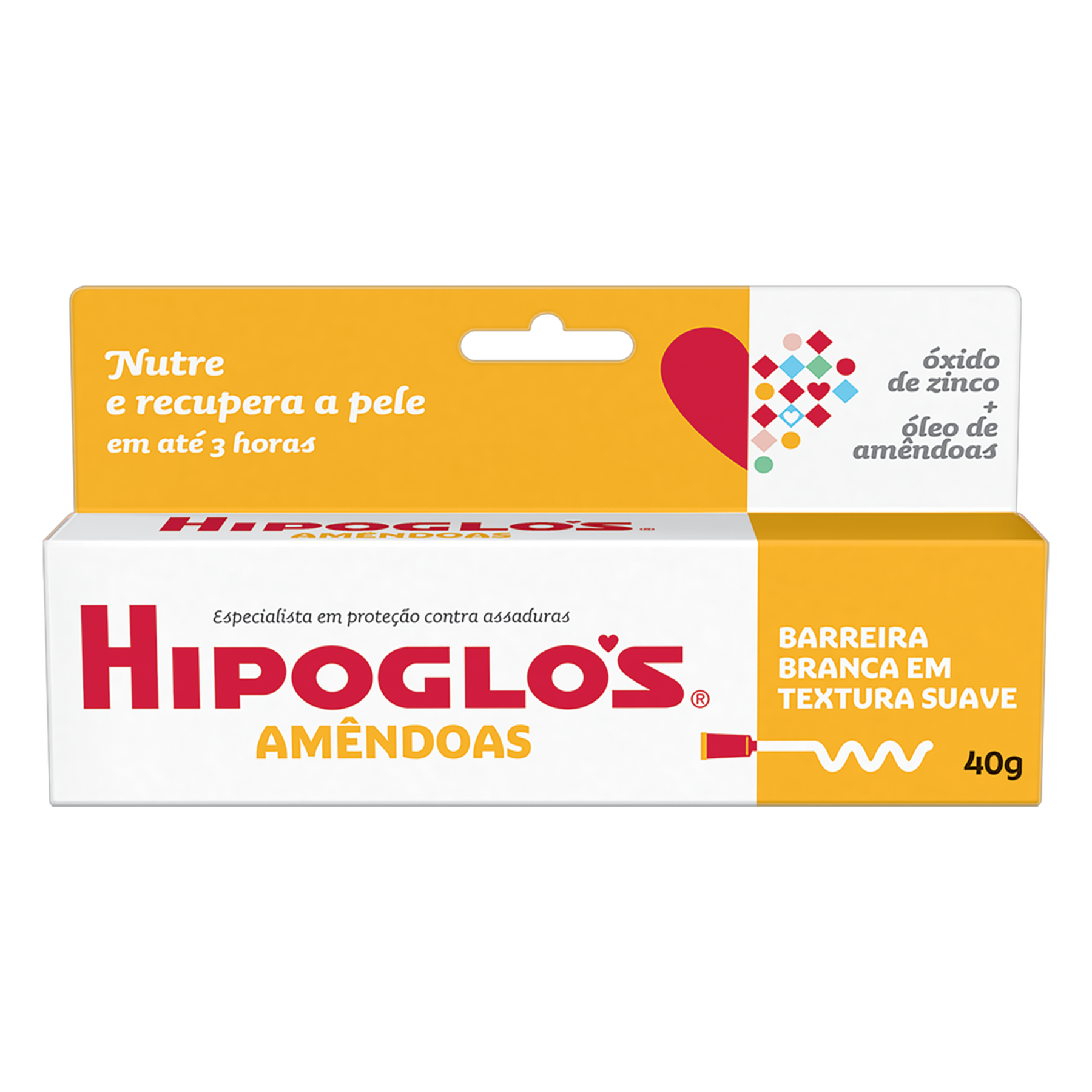 Creme Preventivo de Assaduras Am&ecirc;ndoas Hipogl&oacute;s Caixa 40g&nbsp;