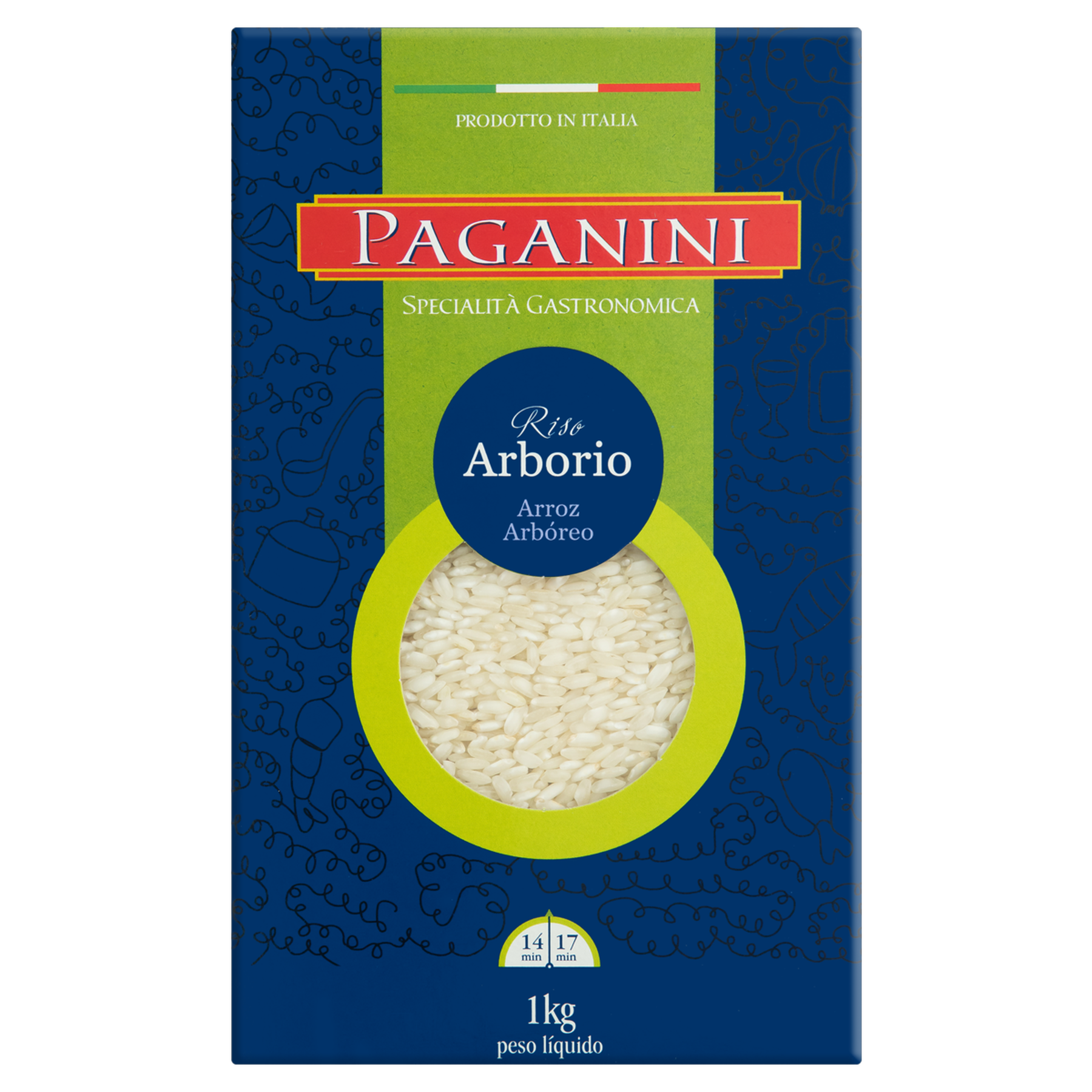 Arroz Arb&oacute;reo Paganini Tipo 1 Caixa 1kg