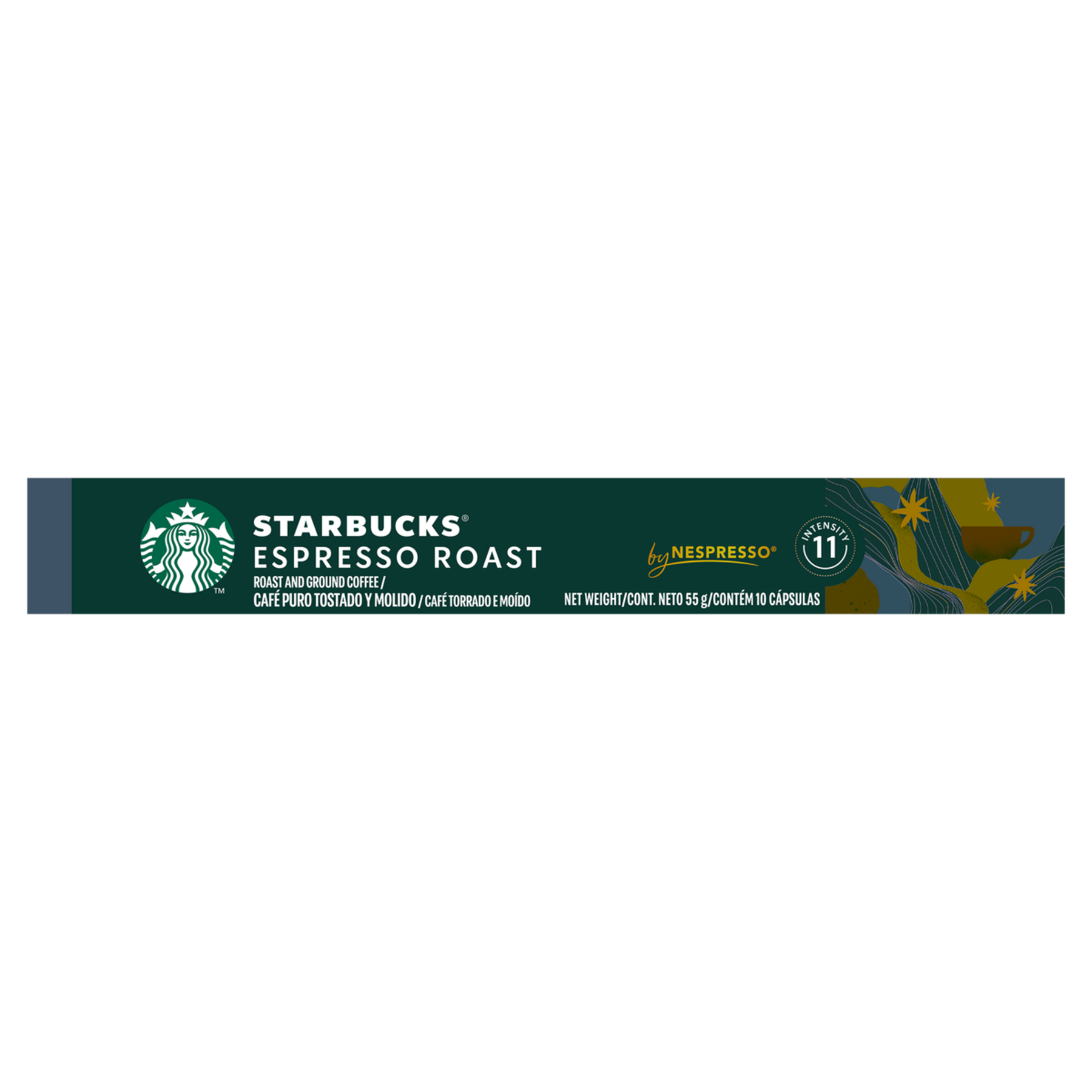 Caf&eacute; em C&aacute;psula Torrado e Mo&iacute;do Espresso Roast Starbucks Caixa 55g C/10 Unidades
