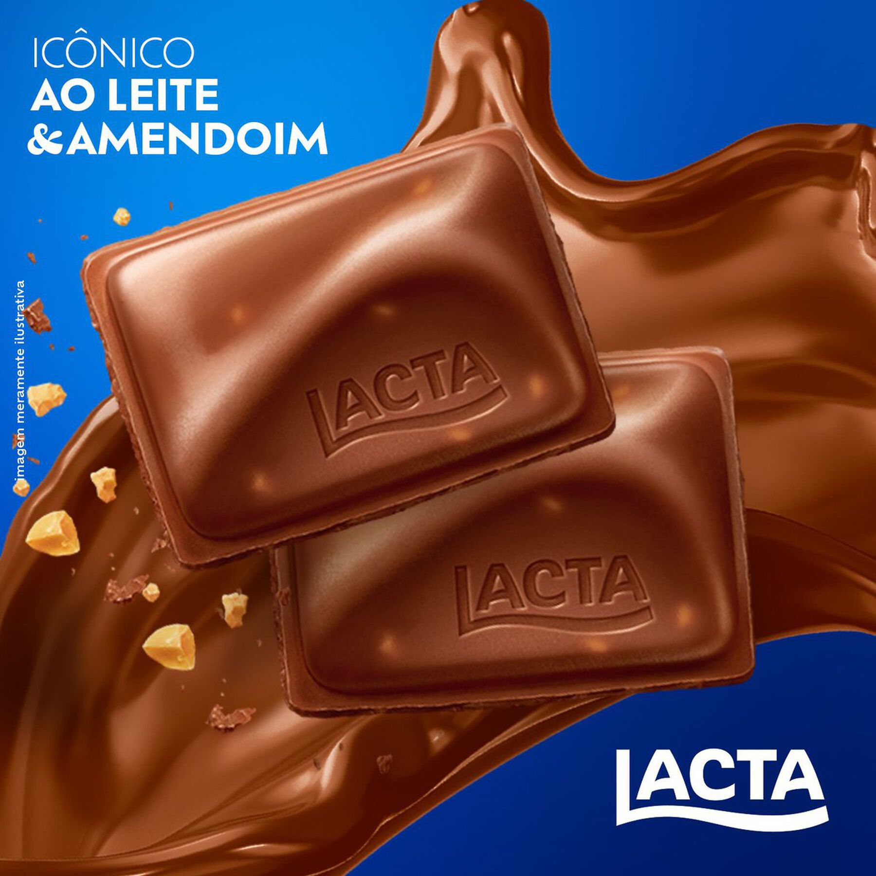 Chocolate ao Leite com Amendoim Lacta Shot Pacote 165g Tamanho Família