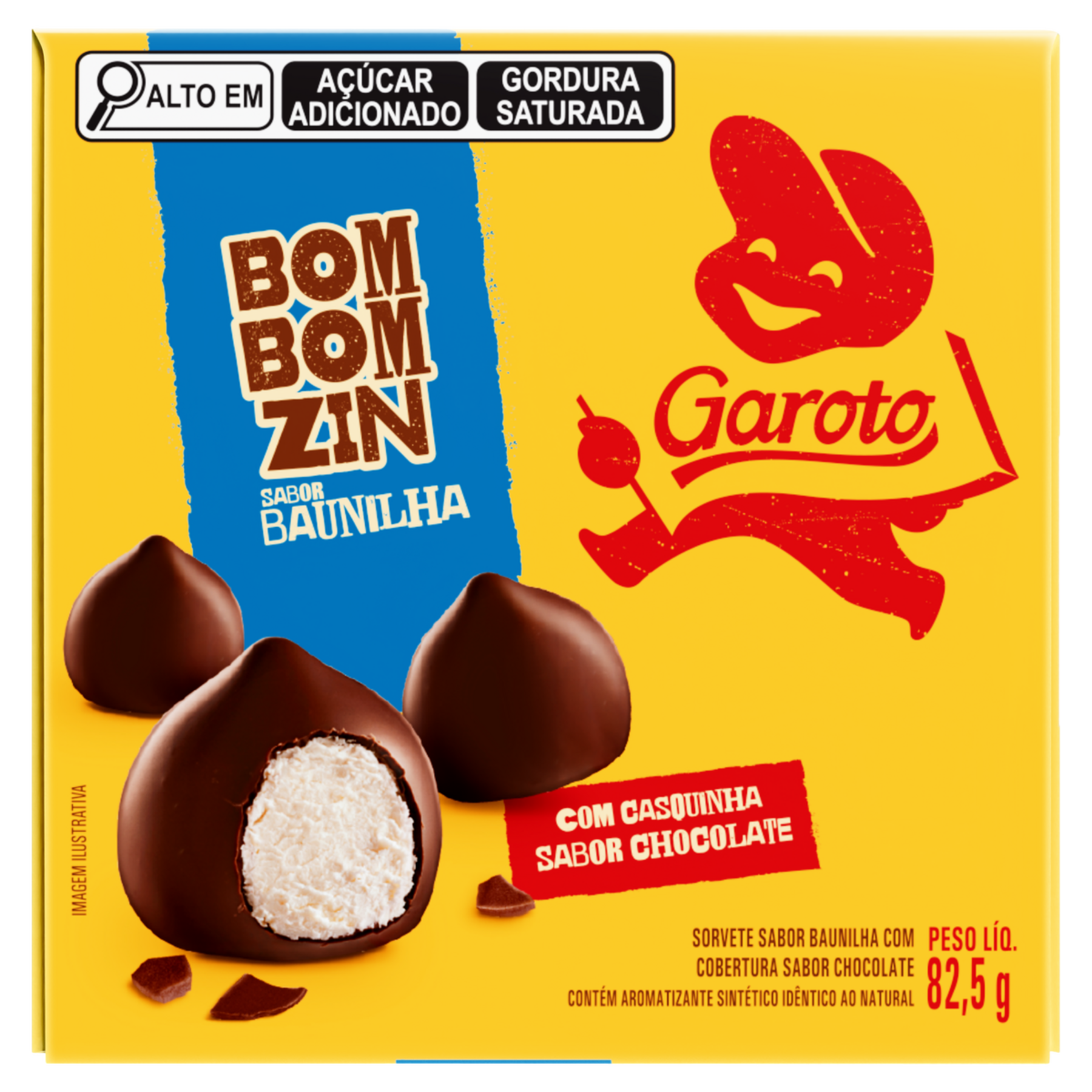 Mini Sorvete Baunilha Bombomzin Garoto Caixa 82,5g