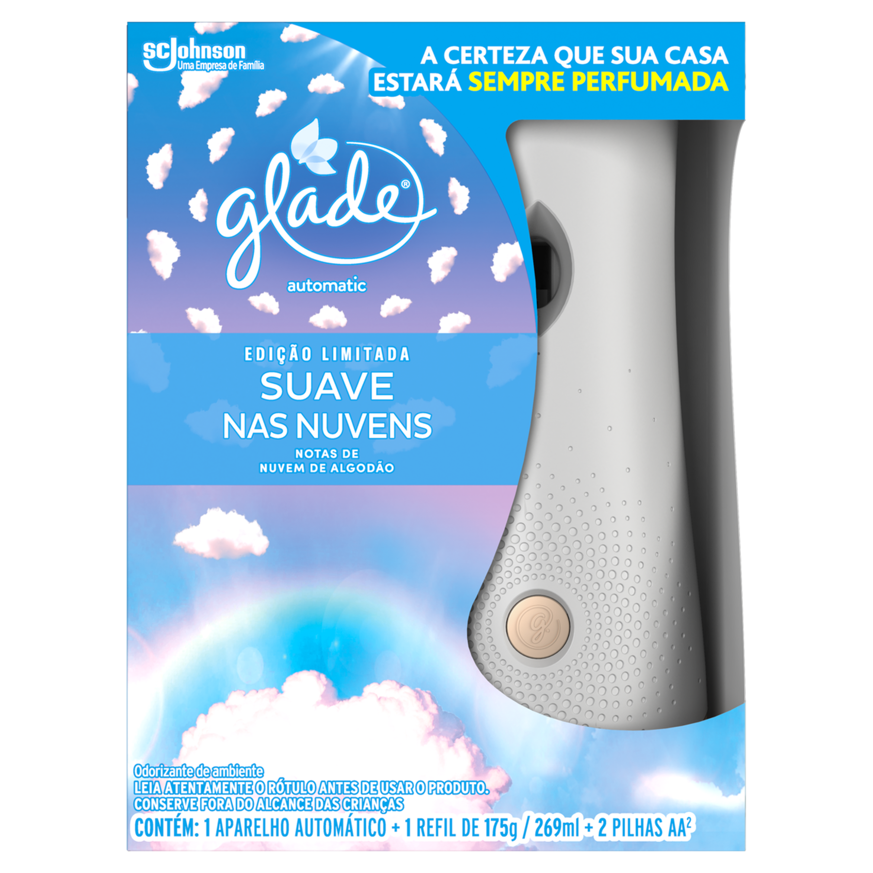 Aparelho e Odorizador de Ambiente Suave nas Nuvens Glade Automatic Caixa 269ml