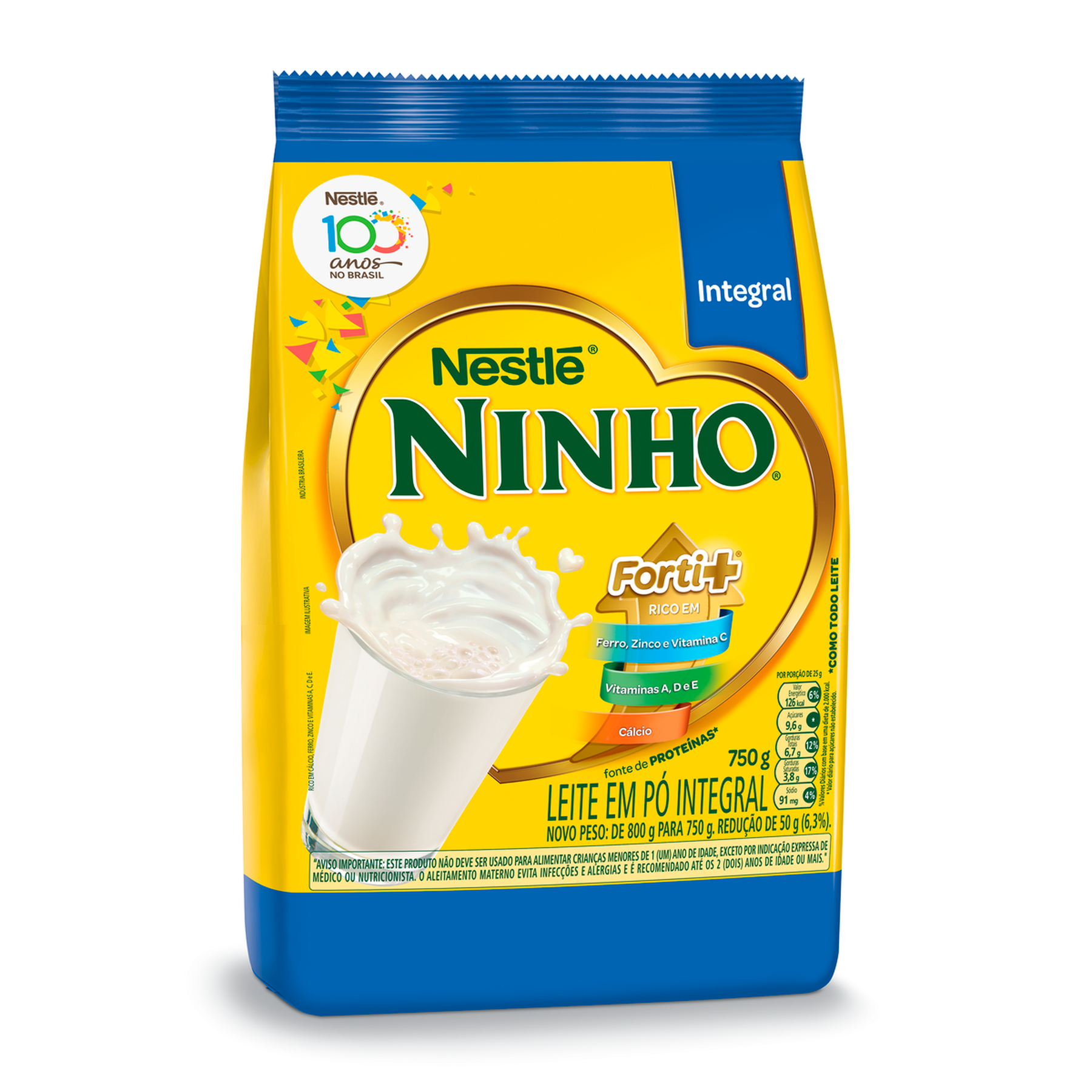 Leite em Pó Integral Nestlé Ninho Forti+Pacote 750g
