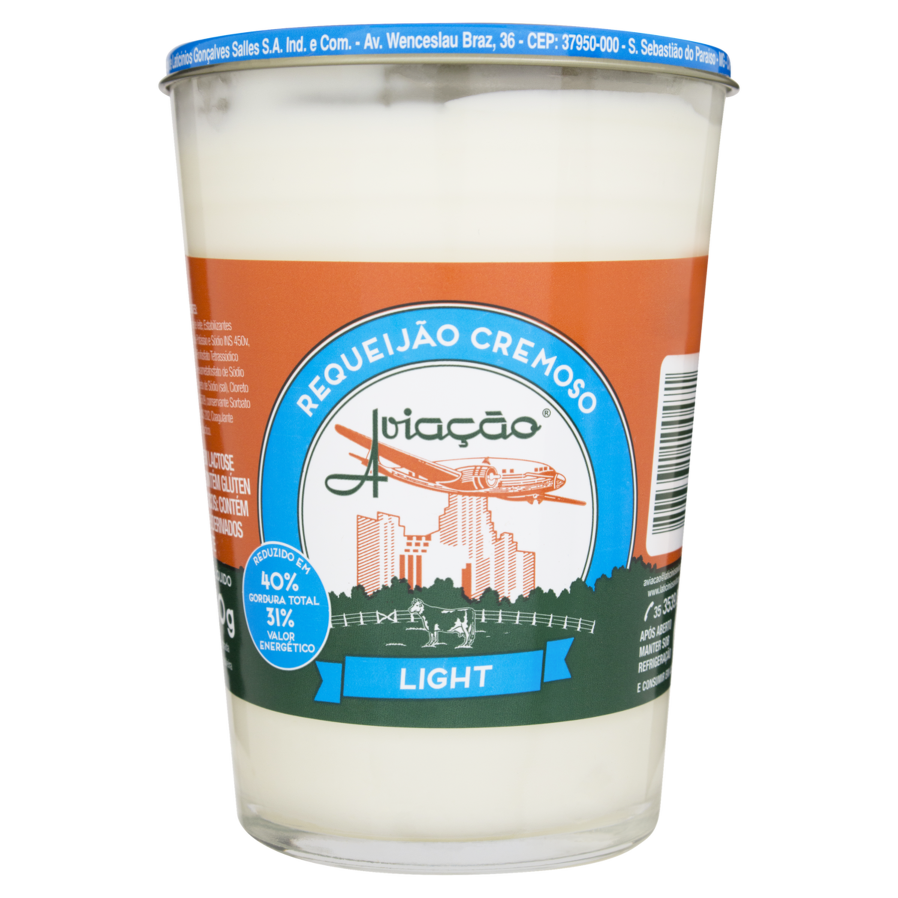 Requeijão Cremoso Light Aviação Copo 250g