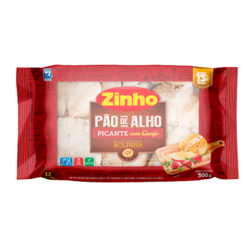 Pão de Alho Baguete Picante Recheio Queijo Zinho Pacote 300g