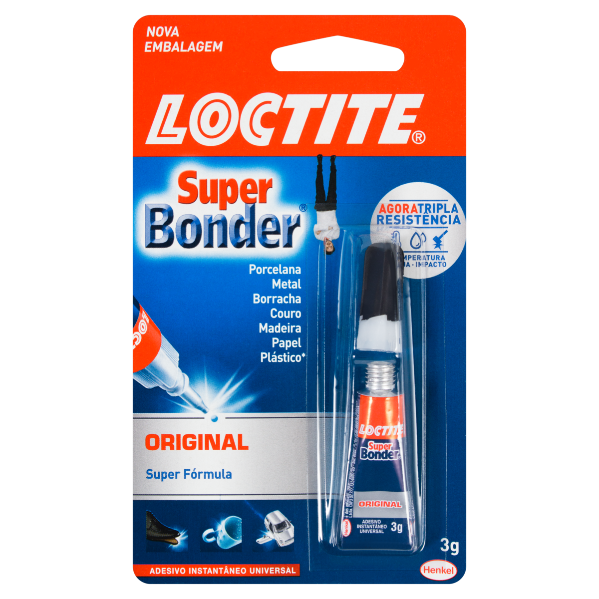 Adesivo Instant&acirc;neo Universal Original Super Bonder Loctite Blister 3g