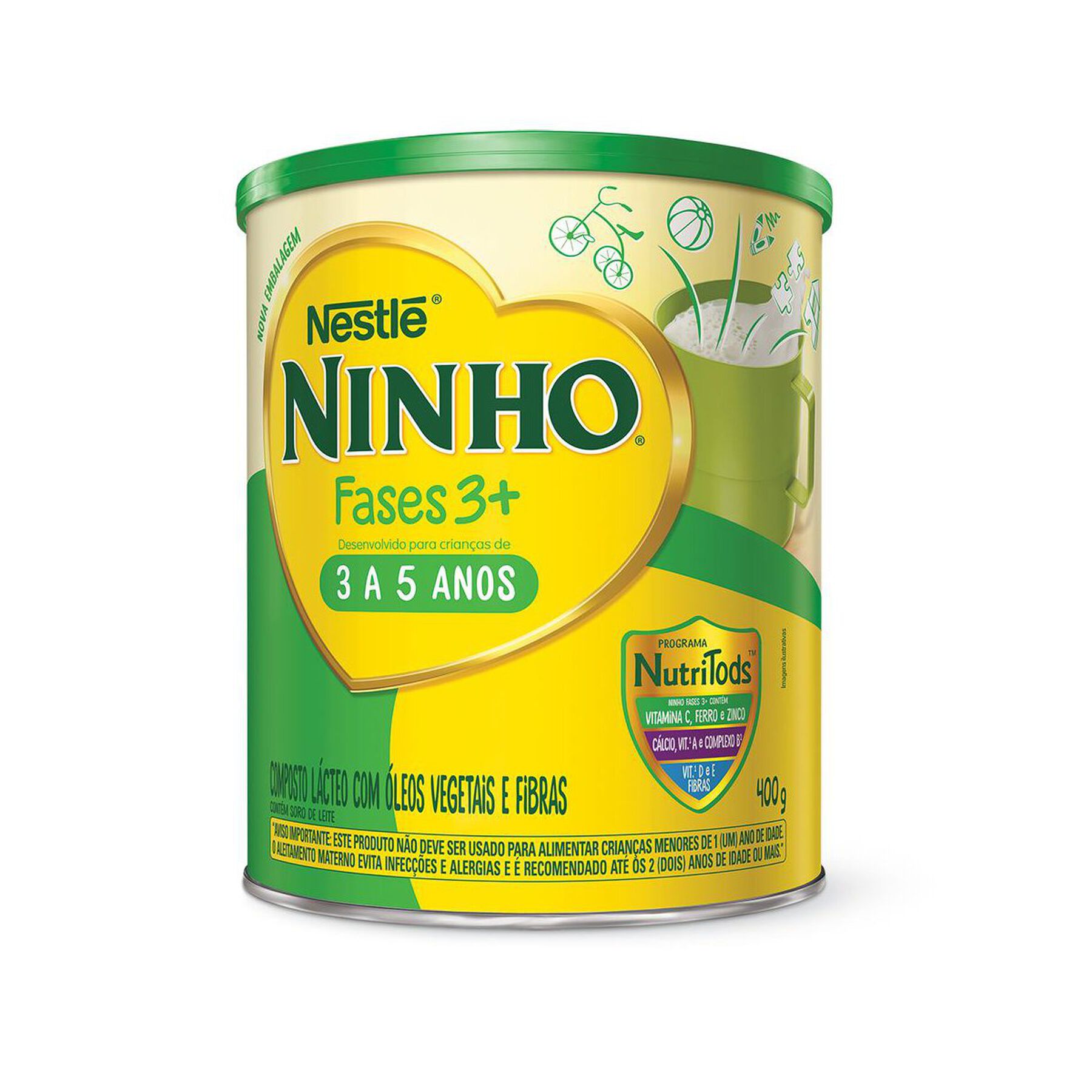 Composto Lácteo Ninho Fases 3+ Lata 400g