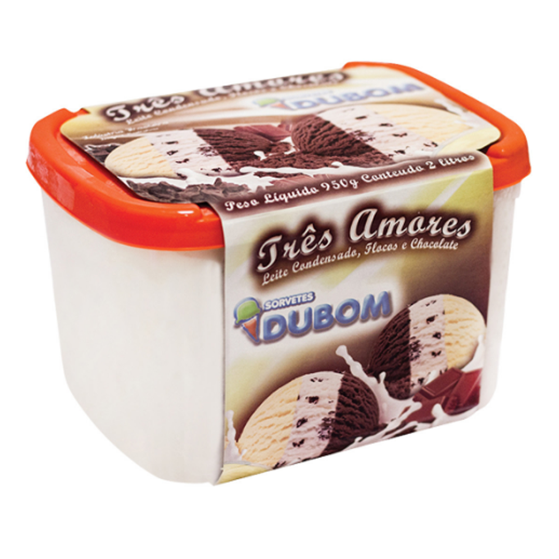 Sorvete Três Amores Dubom Pote 2l