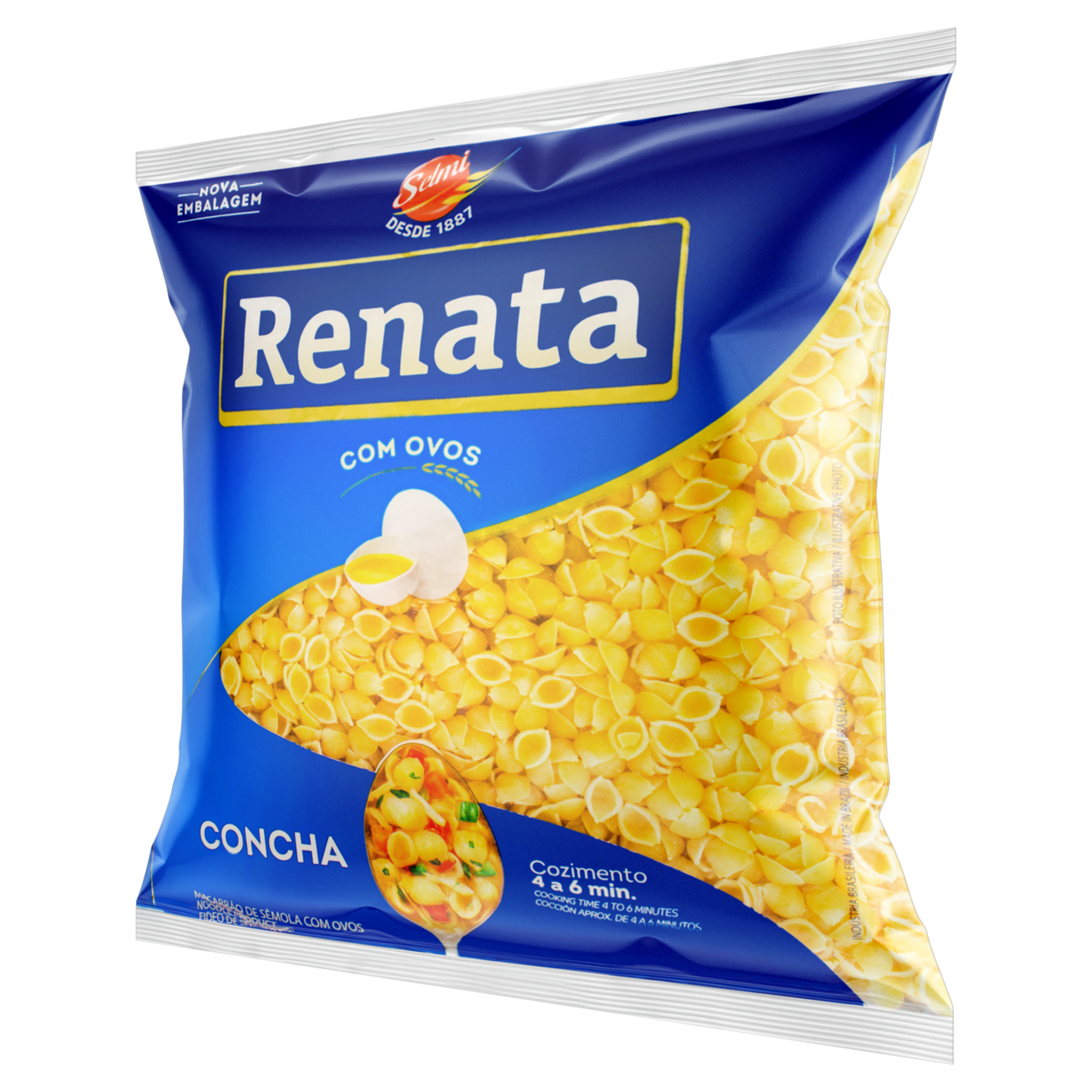 Macarrão de Sêmola com Ovos Concha Renata Pacote 500g