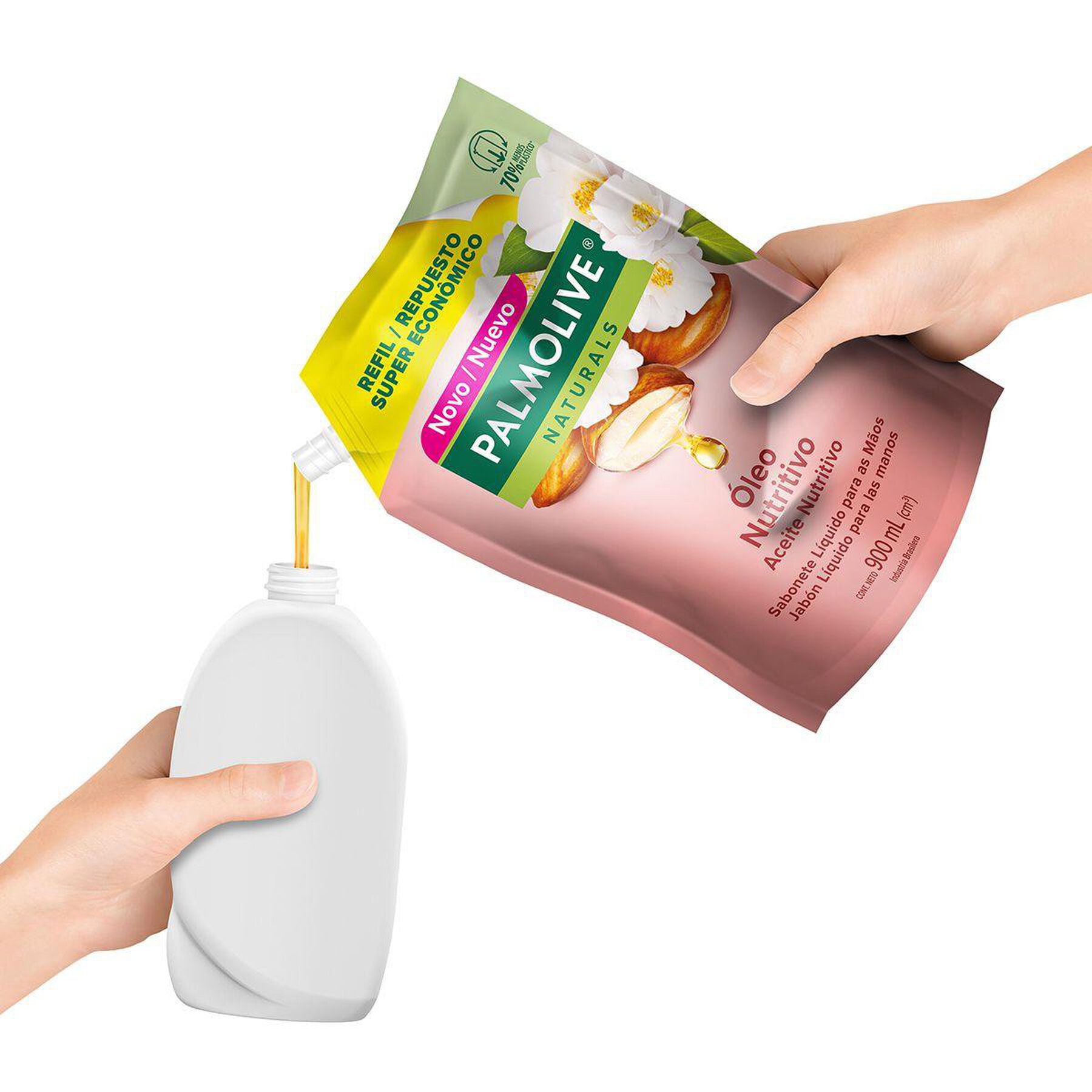 Sabonete Líquido para as Mãos Óleo Nutritivo Palmolive Naturals Sachê 900ml - Embalagem Refil Super Econômico