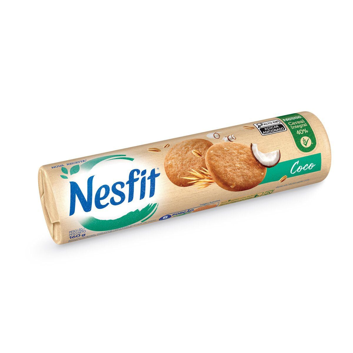 Biscoito Integral Coco Nestl&eacute; Nesfit Pacote 160g&nbsp;