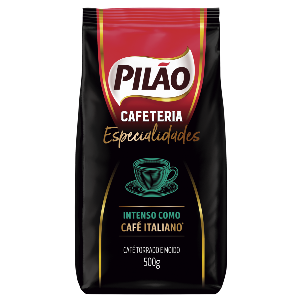 Caf&eacute; Torrado e Mo&iacute;do Italiano Pil&atilde;o Cafeteria Especialidades Pacote 500g