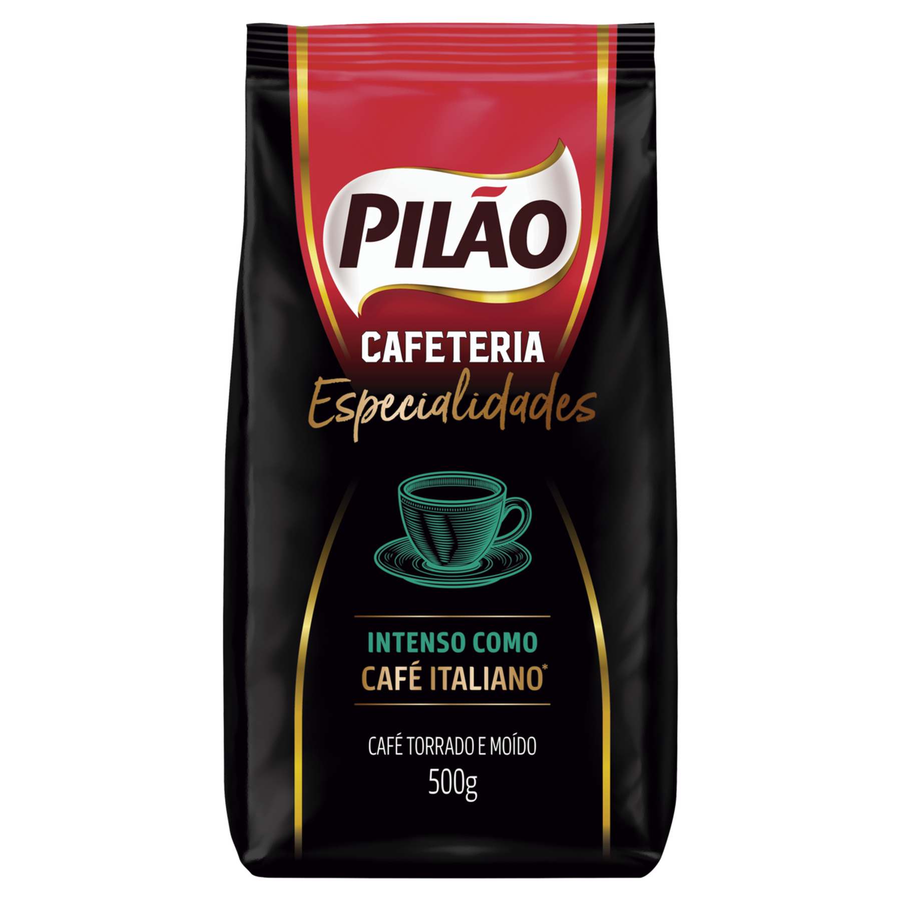 Caf&eacute; Torrado e Mo&iacute;do Italiano Pil&atilde;o Cafeteria Especialidades Pacote 500g
