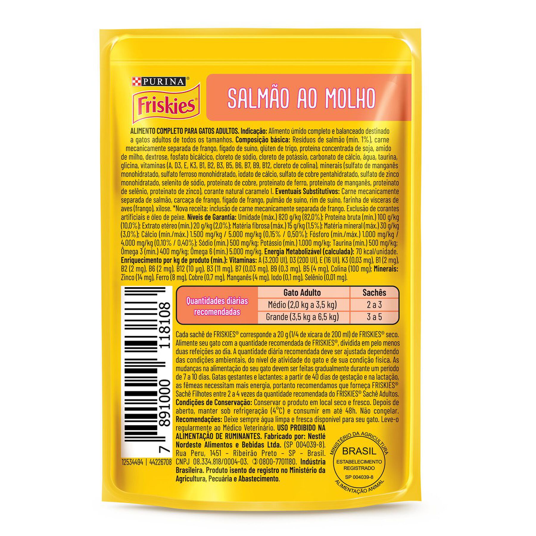 Alimento para Gatos Salmão ao Molho Purina Friskies Sachê 85g