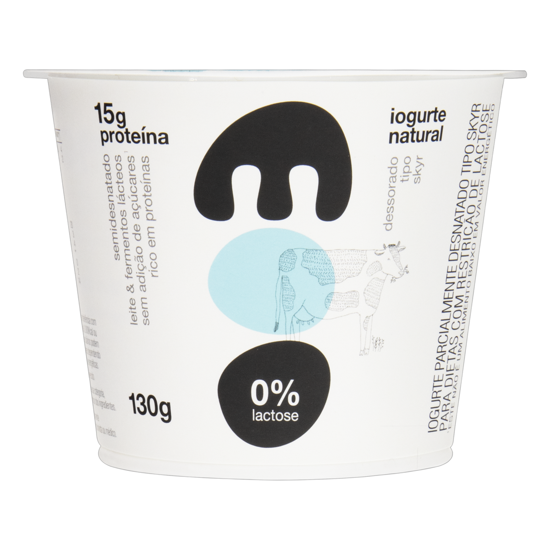 Iogurte Parcialmente Desnatado Skyr Natural Zero Lactose Moo Pote 130g