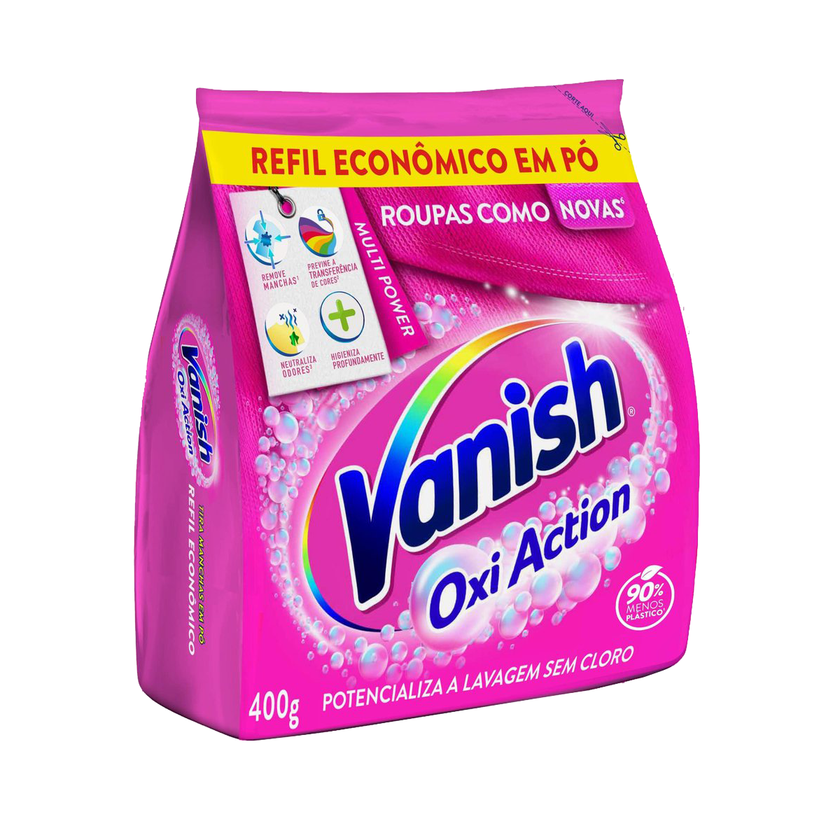 Tira-Manchas em P&oacute; Roupas Coloridas Vanish Oxi Action Pacote 400g Refil Econ&ocirc;mico