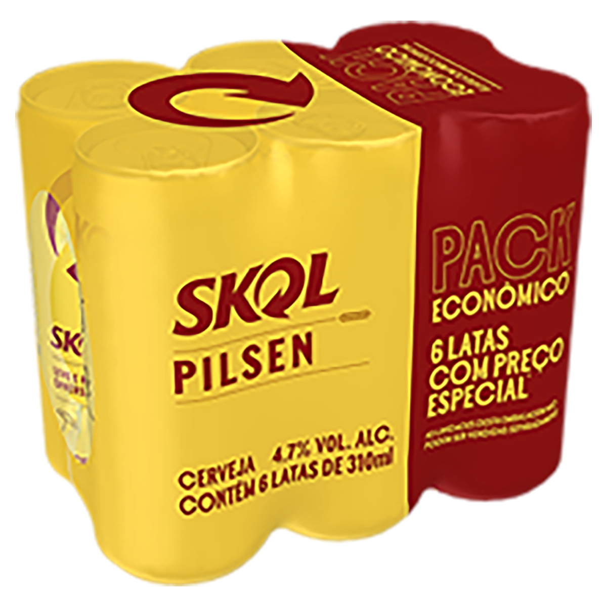 Cerveja Pilsen Skol Lata 310ml - Pack C/6 Unidades