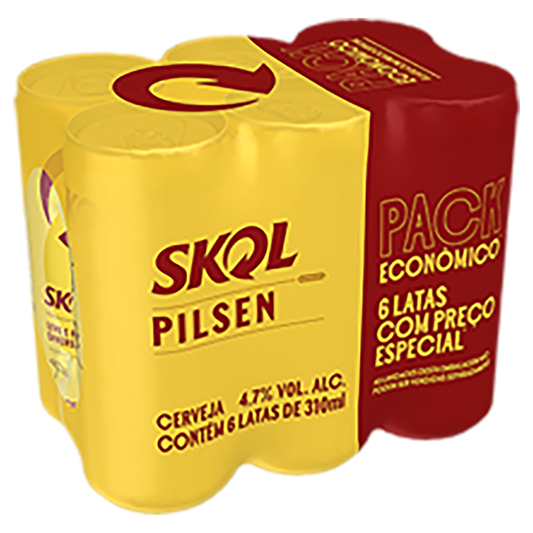 Cerveja Pilsen Skol Lata 310ml - Pack C/6 Unidades