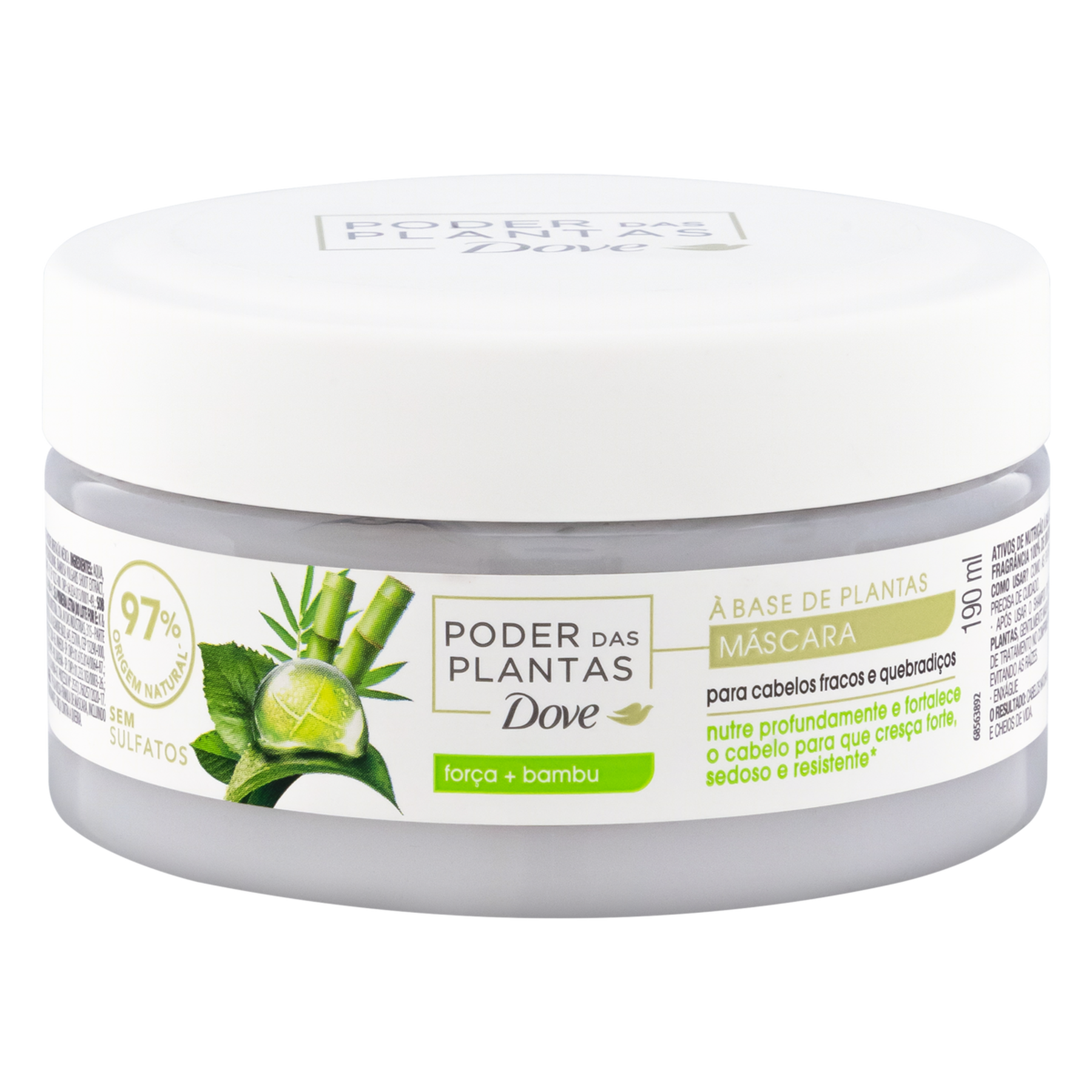 Máscara Força + Bambu Dove Poder das Plantas Pote 190ml